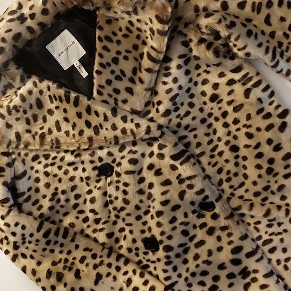 Avec Les Filles Leopard Print Car Coat Faux Fur - Picture 2 of 7